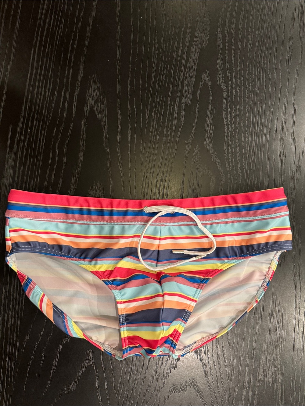 2xist Men's Multi-Stripe Swim Briefs - Pink, Blue, Yellow, Orange